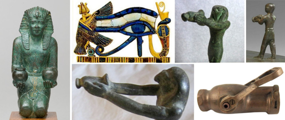 Wedjat Eye of Horus Falcon Headed God Sky Ancient Egyptian Deity Oeil Oudjat Libation Vessel